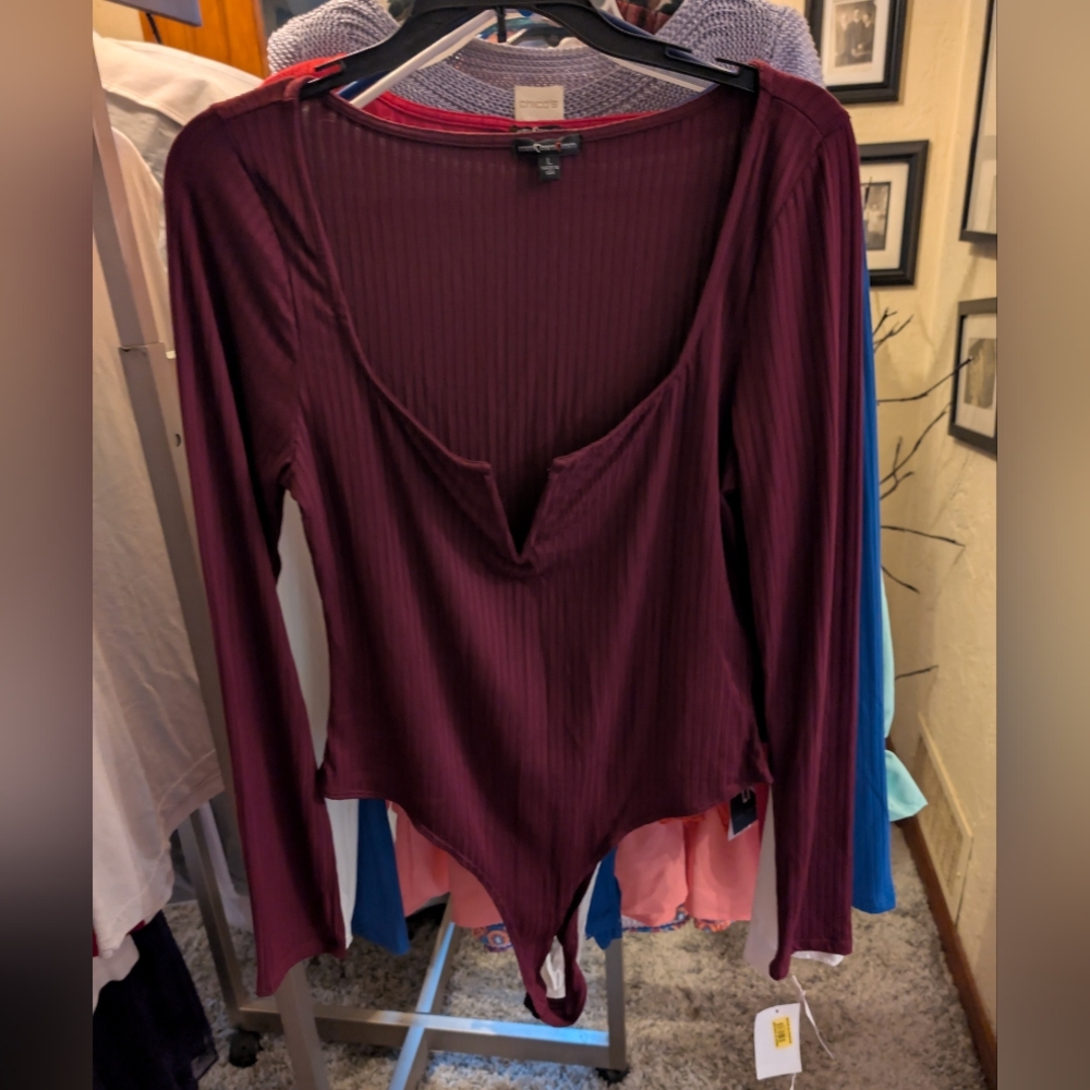 Deep Burgundy Long Sleeve Bodysuit